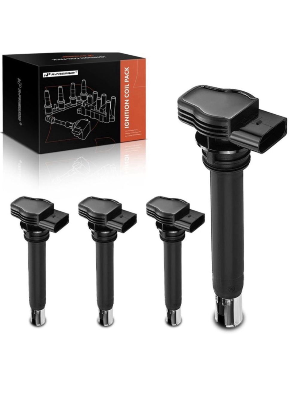 APremium Engine Ignition Coil Pack Set of 4 Compatible with Volkswagen 07K905715